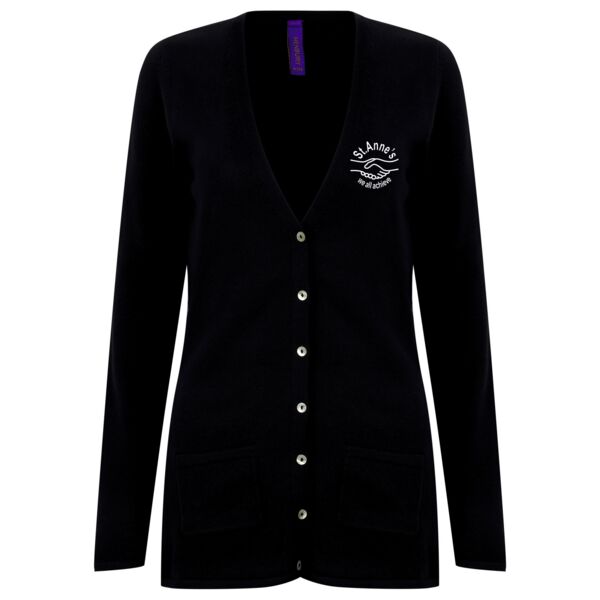 St Anne's Ladies V-Neck Button Cardigan  Thumbnail