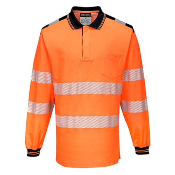 PW3 Hi-Vis Cotton Comfort Polo Shirt L/S Thumbnail