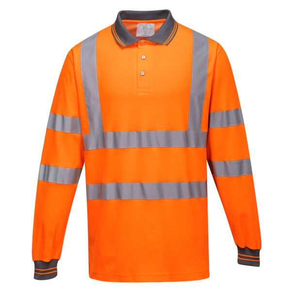 Hi-Vis Cotton Comfort Polo Shirt L/S Thumbnail